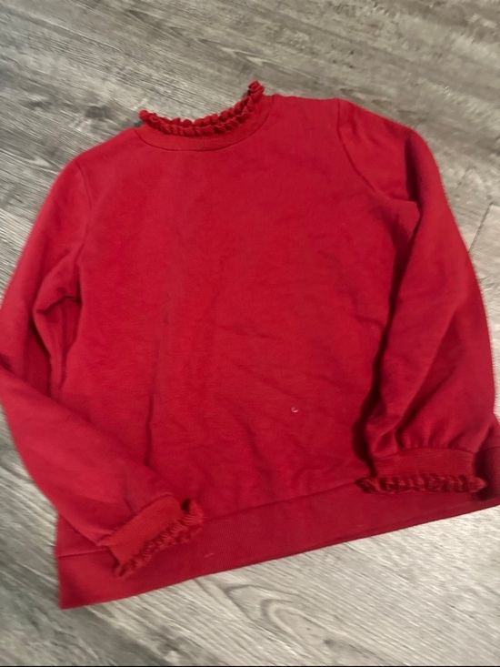 Who What Wear Sweaters - Who What Wear Red Ruffle Mock Neck Sweater